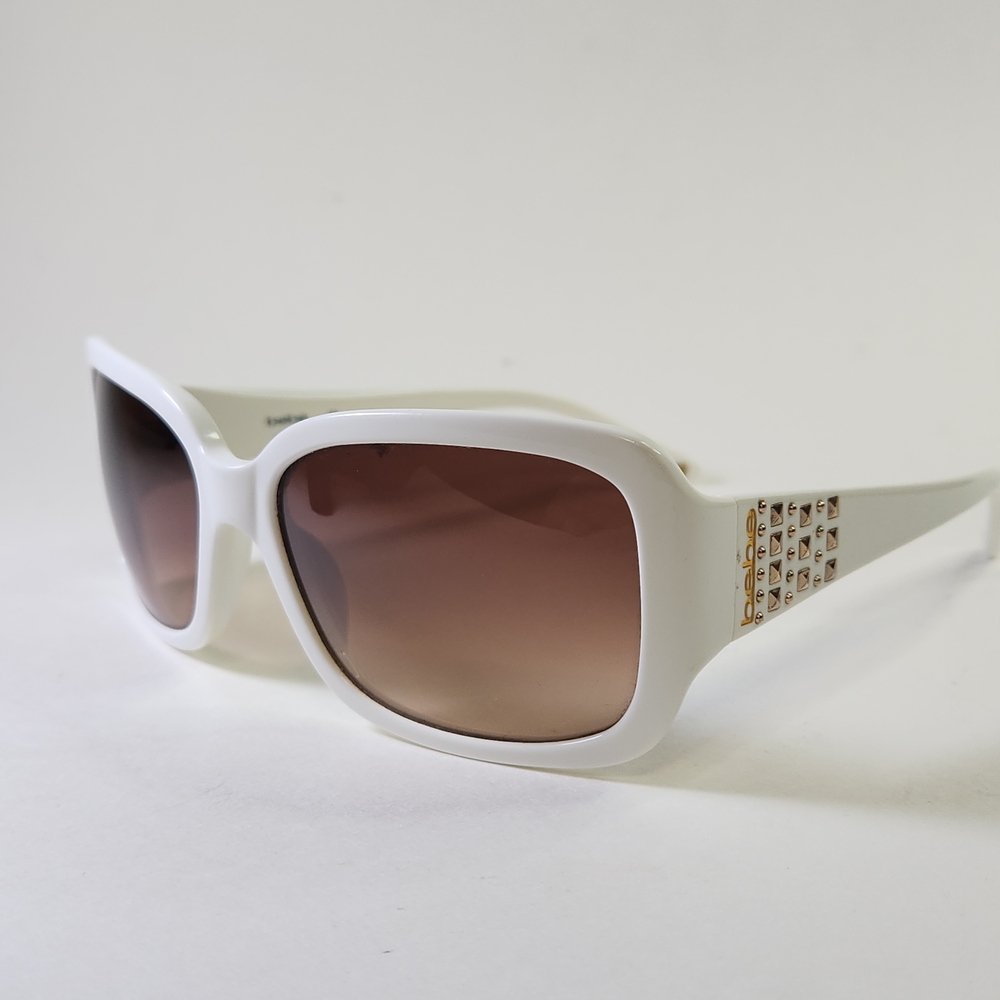 Bebe Y2k Chic White Women Sunglasses with Brown Lenses